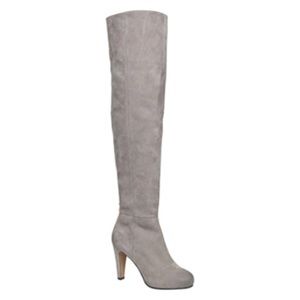 ALDO Bannari grey gray suede OTK knee boots 7 NEVER WORN